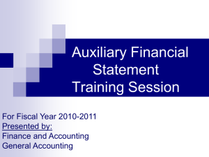 Auxiliary Financial Statements