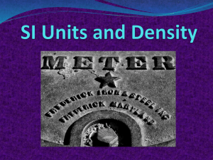 SI Units and Density