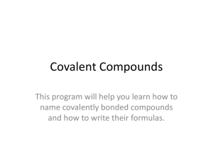 Covalent Compounds - Salem Community Schools