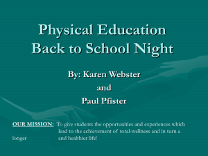 Physical Education Back to School Night