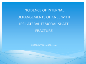 incidence of internal derangements of knee with