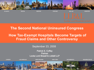 The Second National Uninsured Congress How Tax