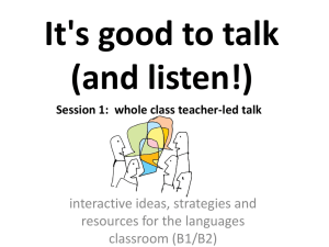 It's good to talk (and listen!)