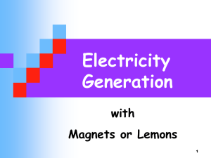 Electricity generation: Part 1 topic PowerPoint presentation