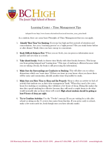 Time Management Worksheet - Boston College High School
