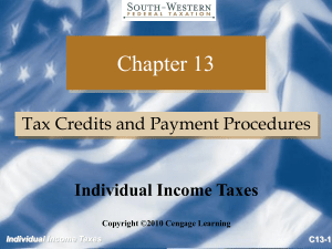 C13-1 Individual Income Taxes Individual