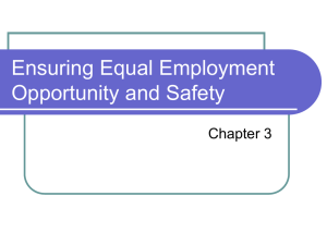 Assuring Equal Employment Opportunity and Safety