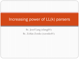 Increasing power of LL(k) parsers