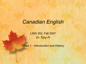 Canadian English - Dialect Topography