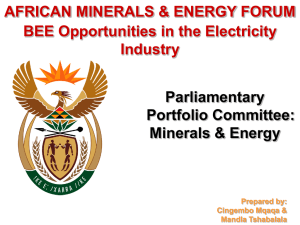 African Minerals & Energy Forum Presentation