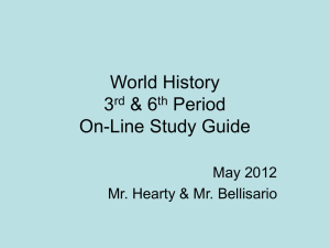 World History Chapter 18 On-Line Study Guide