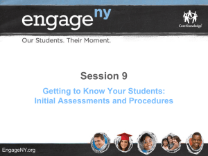 Getting to Know Your Students - Initial Assessments