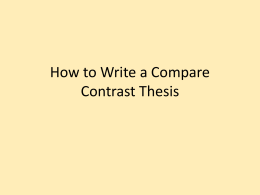 How to write a compare contrast thesis