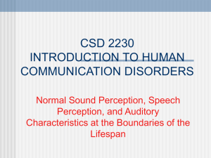 CSD 3100 NORMAL ASPECTS OF HUMAN COMMUNICATION