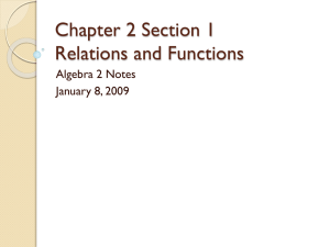 Chapter 2 Section 1 Relations and Functions