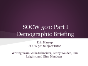 SOCW 501: Part I Demographic Briefing