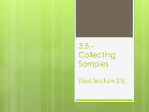 3.5 - Collecting Samples (Text Section 2.3)