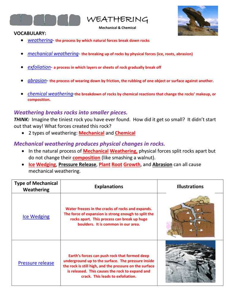 mechanical-and-chemical-weathering-answer-key