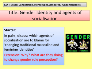 Title: Gender Identity and agents of socialisation