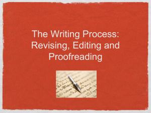 The Writing Process: Revising, Editing and