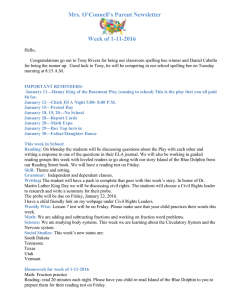 Mrs. O'Connell's Parent Newsletter Week of 1-11-2016