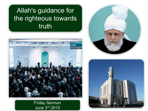 English PowerPoint - Ahmadiyya Muslim Community