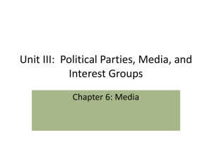 Unit III: Political Parties, Media, and Interest Groups