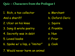 Quiz – Characters from the Prologue I