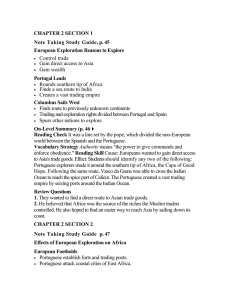 CHAPTER 2 SECTION 3 Note Taking Study Guide, p. 49 European