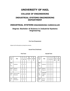 ISE 205 Engineering Probability and Statistics (3-0