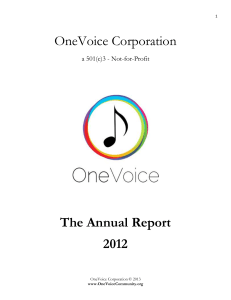 OneVoice 2012 Annual Report