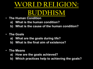 WORLD RELIGION: BUDDHISM The Human Condition What is the