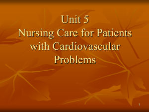 Unit 3 Nursing Care for Patients with Cardiovascular Problems