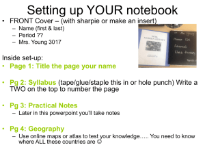 Pg 3: Practical Notes