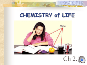 Chemistry of Life Ch 2.1 part one