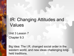 IR: Changing Attitudes and Values