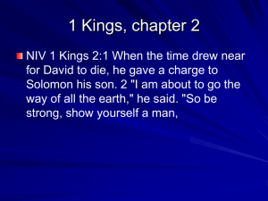 1 Kings Chapter 2 - Power Point
