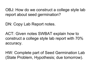 Construct A Lab Report - Seed Germination