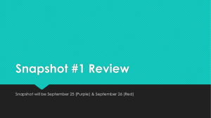 Snapshot #1 Review