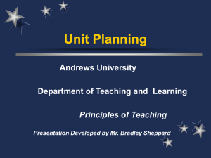 Unit Planning - Andrews University