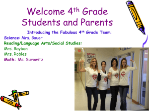 Welcome 5th Grade Students and Parents
