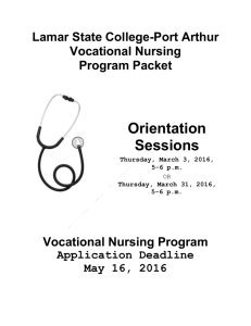 Vocational Nursing Program - Lamar State College
