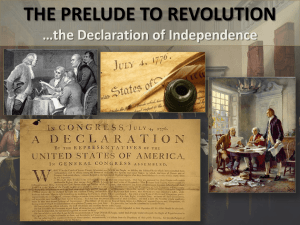 Prelude to Revolution & the DOI