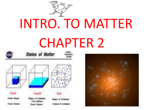 Intro to Matter Chp 2