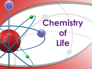 Chemistry of Life Power Point