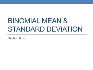 Binomial Mean & Standard Deviation