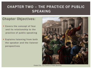 Chapter 1 * Public Speaking, a Long Tradition