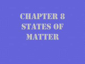 Chapter 8 States of Matter