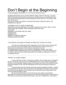 t Begin at the Beginning-Creating Engaging Introductions