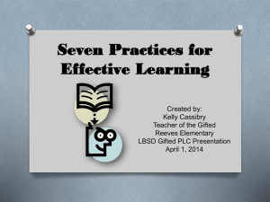 Seven Practices for Effective Learning